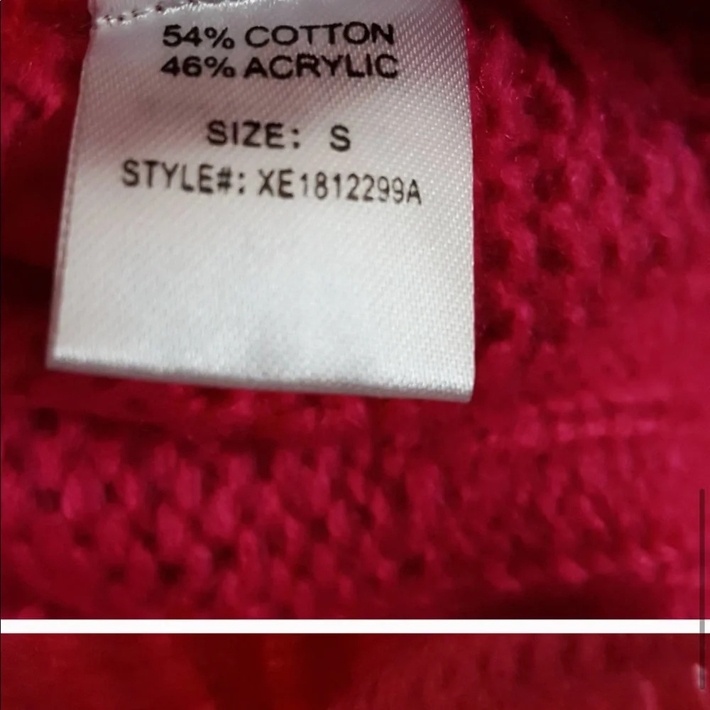 Woven Heart Open Stitch Pullover Sweater Hot Pink - Picture 3 of 3